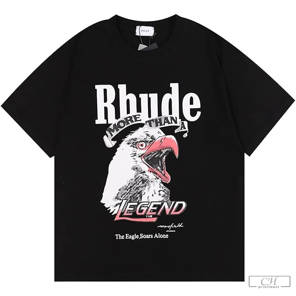 Rhude Shirt Men's Eagle Print T Shirt Hip-Pop RH High Street Trendy