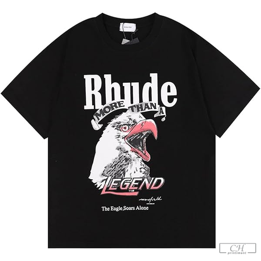 Rhude Shirt Men's Eagle Print T Shirt Hip-Pop RH High Street Trendy