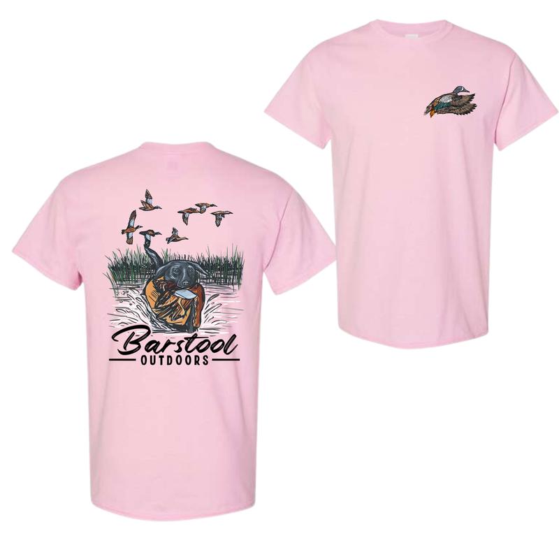 Barstool Outdoors Duck Hunt 2 Sided Shirt, Vintage Mallard Hunting Tshirt, Unisex Graphic Printed Tee, Cotton Shortsleeve Casual Womenswear, Daily Women's Top