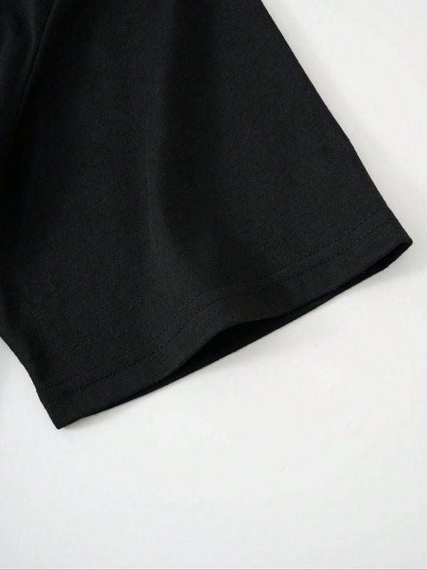 Men's Sword & Letter Print Round Neck Tee, Regular Fit Casual Short Sleeve T-shirt, Graphic Tees,Ã‚Â Men's Summer Top for Daily Wear, Summer Outfits 2024