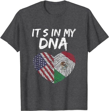 DNA USA Flag American Mexican Flag Mexico T-Shirt