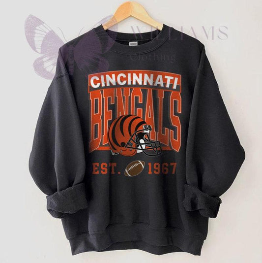 Cincinnati Football Unisex Crewneck, Vintage Style Cincinnati Football Sweatshirt, American Football Sweatshirt, Cincinnati Sweatshirt