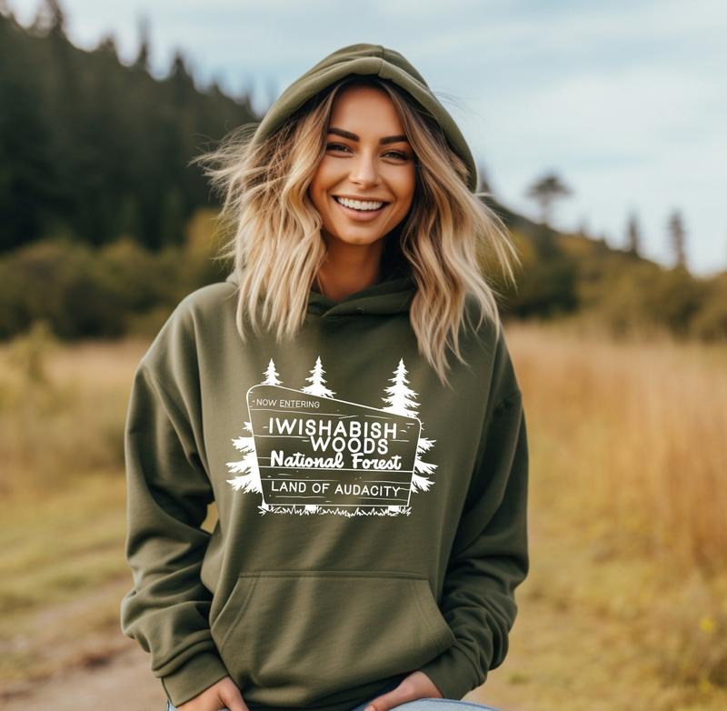 Pullover IWISHABISH WOODS Unisex Hoodie Cotton Soft Style