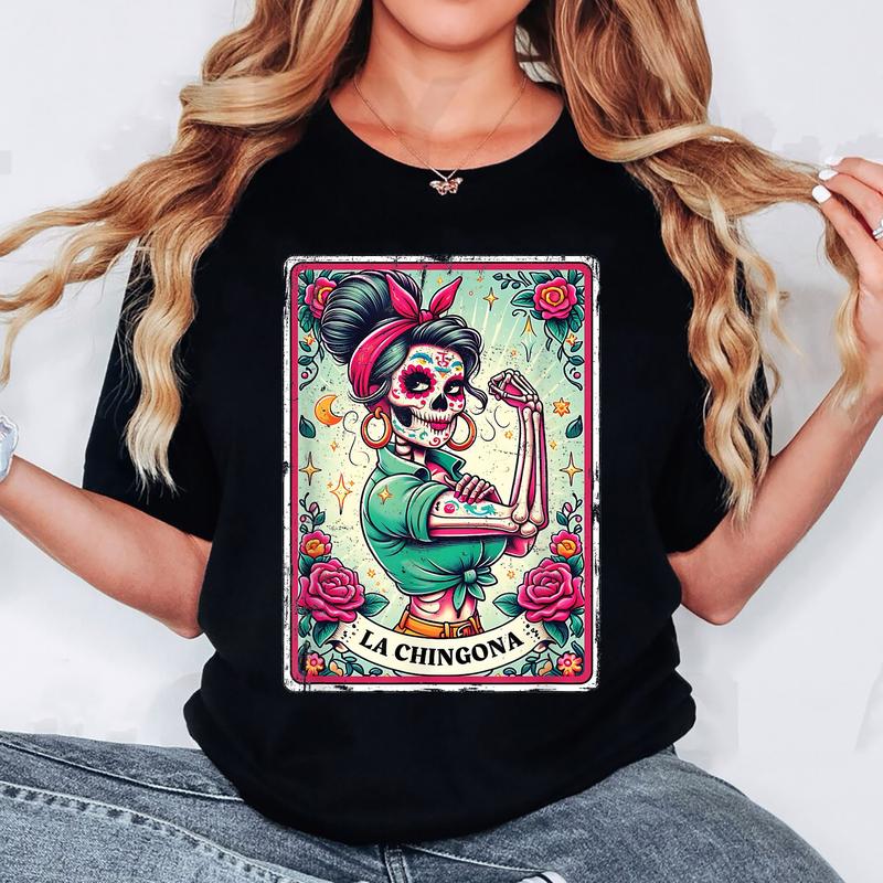 La Chingona Tarot Card Funny Spanish Slang Boss Latina Power T-Shirt