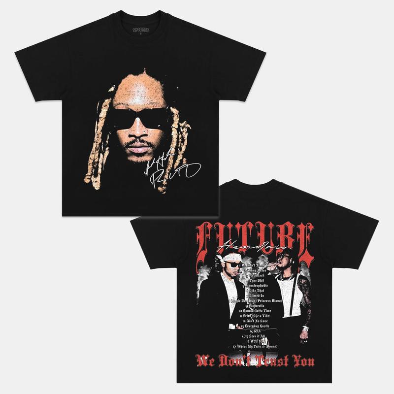 FUTURE HENDRIX V2 Double Printed Short Sleeve Tee Cotton Vintage Shirt To Match Sneaker Hiphop Clothing Rapper Merch Shirt, Hiphop Tour Concert 2024, Gift For Fan Y2K Aesthetic Hoodie Sweatshirt