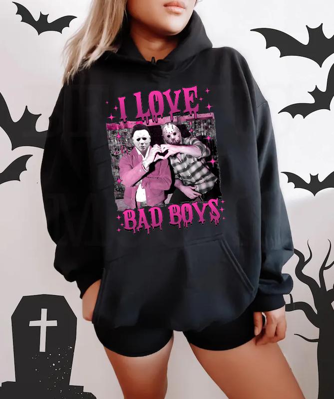 Horror Movie Shirt, I Love Bad Boys Shirt, Horror Shirt, Halloween Horror Shirt, Halloween Character Friends Shirt Design