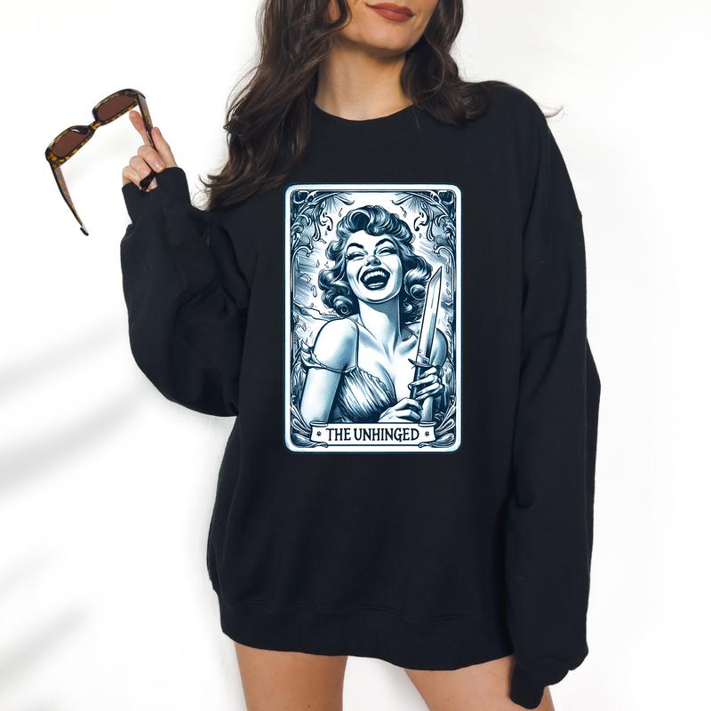 Unhinged - Unisex Crewneck Sweatshirt - DTF Print, Funny Tee, Funny Apparel, Gift Idea, Relaxed Fit, Casual Apparel