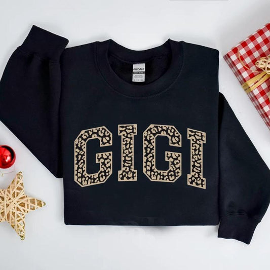 Gigi Sweatshirt, Gigi Grandma Sweater, Gigi Shirt, New Grandma Gift, Cool Gigi Crewneck Sweat Shirt, Gigi Gift, Trendy Leopard Print