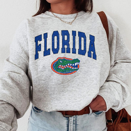 Florida Gators Vintage Football NCAA Trendy Sweatshirt, University of Florida Unisex Football NCAA Shirt, Gift For Men, Gift For Girls, Crewneck, Cotton, Sweaters, Pullover