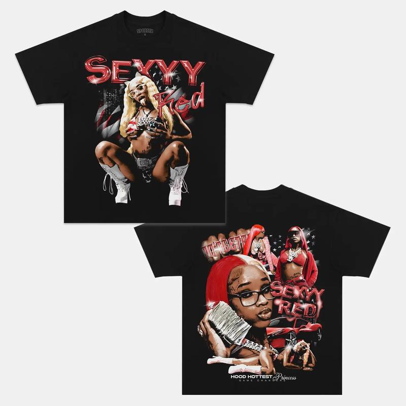 SEXY RED Short Sleeve Tee Cotton Vintage Shirt To Match Sneaker Hiphop Clothing Rapper Merch Shirt, Hiphop Tour Concert 2024, Gift For Fan Y2K Aesthetic Hoodie Sweatshirt