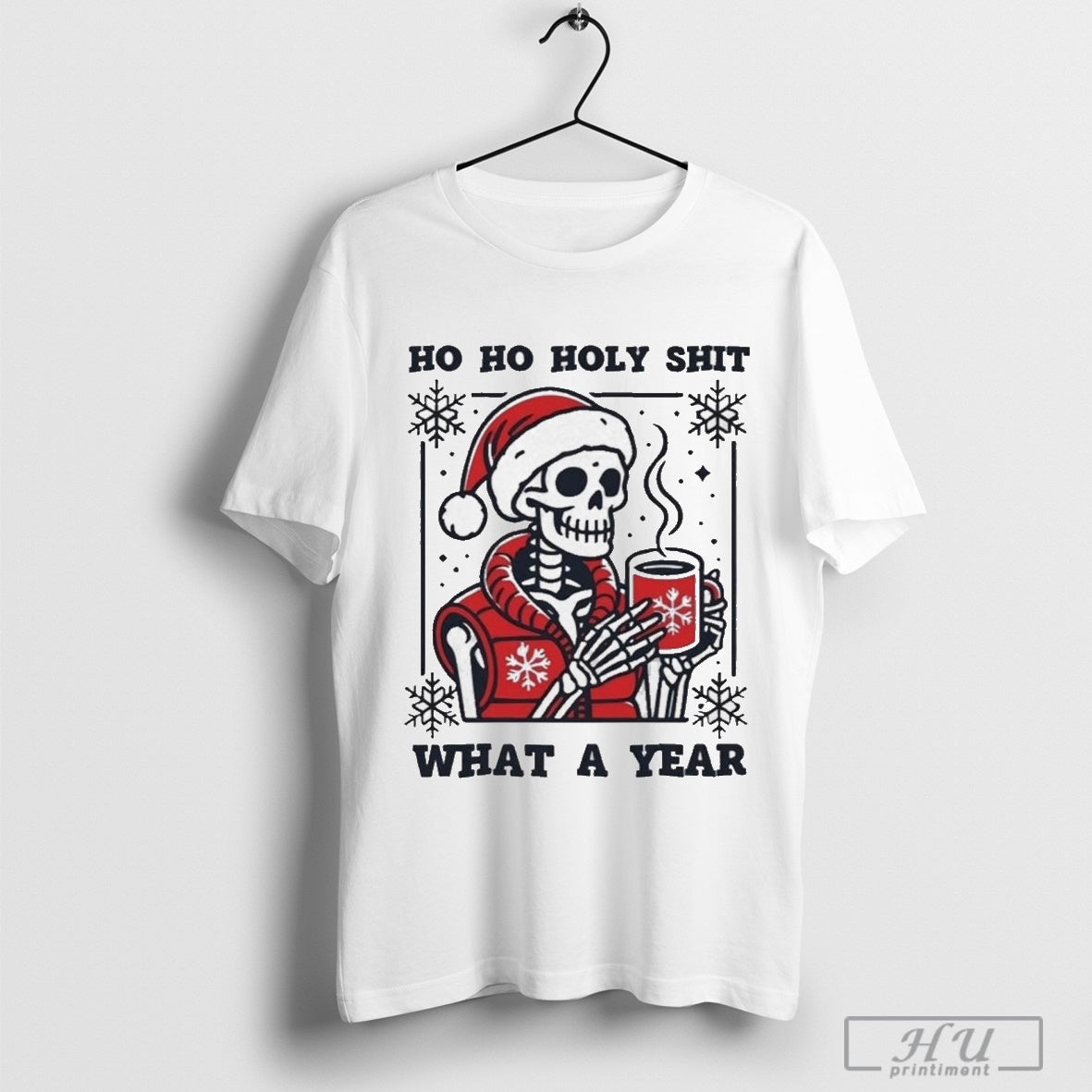 Skeleton Santa ÐÐ¾ ÐÐ¾ Holy Sht What A Year 2025 T-Shirt