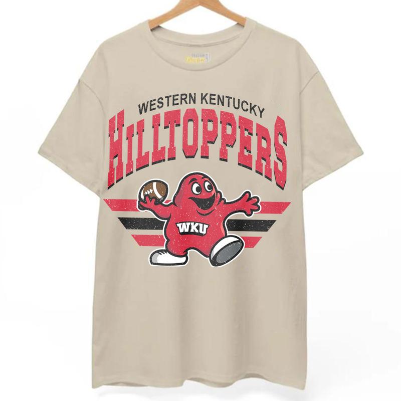 Western Kentucky Hilltoppers Vintage Football NCAA Sweatshirt - Tshirt - Hoodie, Western Kentucky University Unisex Football NCAA Shirt, Unisex Vintage NCAA Shirt, Classic Football Shirt, Gifts For Football Fan Sport, Cotton, Sweatshirt, T-Shirt, Hoodie