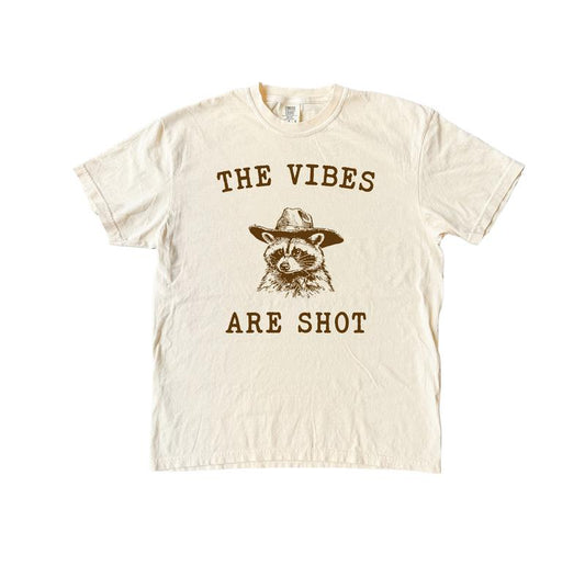 The Vibes are Shot Graphic Tee, Racoon Meme Comfort Colors Shirt