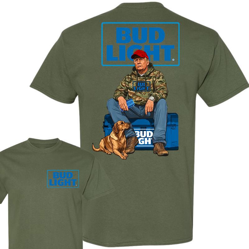Bud Light Trump Hunting Camo Unisex shirt, Trump won 47th president Election 2024 shirt, Bud Light  Light Fuel Hand Drill Dog Hunt Tee, Trump With Loc