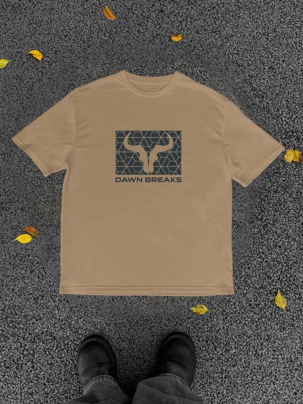 Men's Bull Head & Letter Print Round Neck Tee, Regular FitÃ‚Â Trendy Casual Streetwear GraphicÃ‚Â Short Sleeve T-Shirt for Daily Wear, Graphic Tees,Ã‚Â Men's S