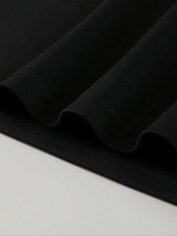 Men's Letter Print Round Neck Tee, Regular Fit Fashion Casual Short Sleeve T-shirt for Summer, Graphic Tees, Men's Streetwear Clothes for Daily Wear