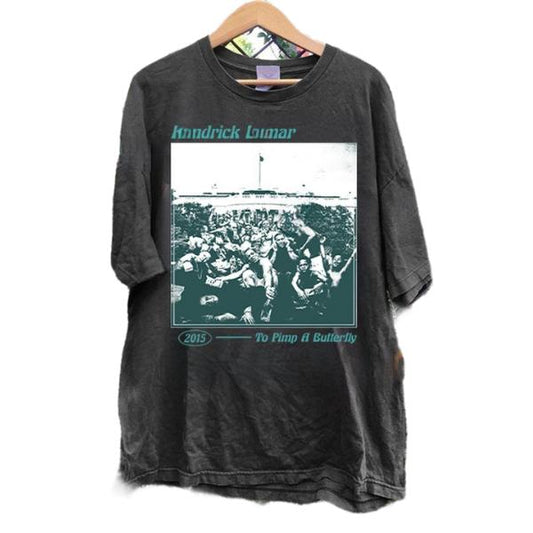 KE_NDR!CK L@M@R Unisex T-Shirt - Retro L@m@r To P!mp A Butterfly Graphic Tee - Rap Hip Hop Music Band Shirt