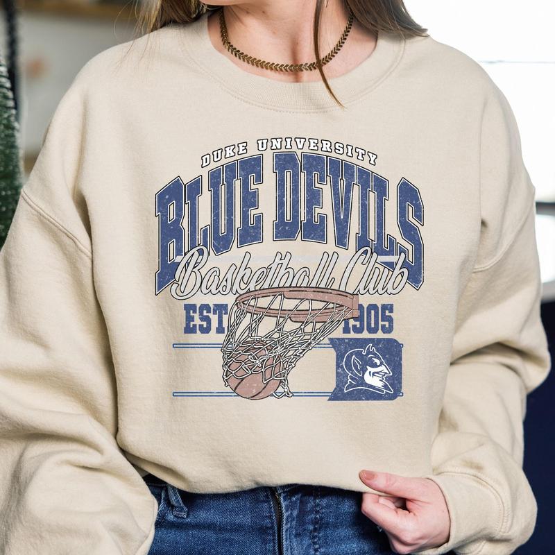 Vintage Duke Blue Devils NCAA Division I Men's Basketball Shirt, Duke University NCAA College Basketball Shirt, Crewneck, Cotton, Shirt