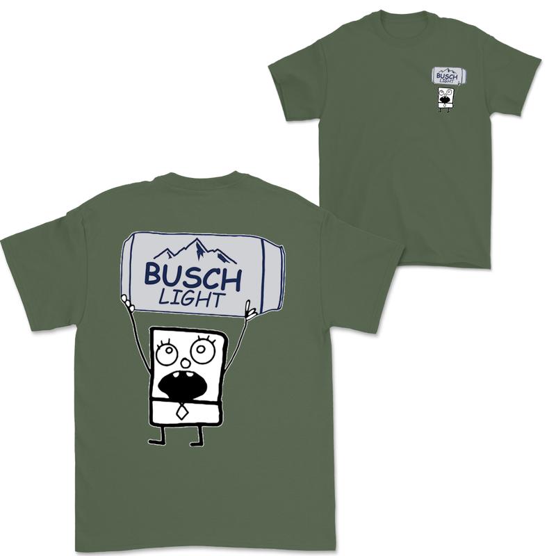 Doodlebob Busch Light Beer Essential 2 Sided T-Shirt  Funny Drinking T-Shirt  Summer T-Shirt  Full Color  Unisex  Perfect Gift for Men & Women