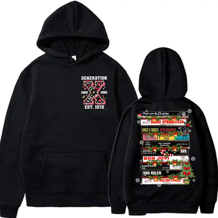 (HOODIE) Gen X customized christmas new version Proud Members Of Gen X New Hoodie, Customize Gen X TShirt Raised On Hose Water And Neglect T-Shirt - Vintage Inspired Funny Saying Sarcasm Quotes Shirt - Fit, Casual