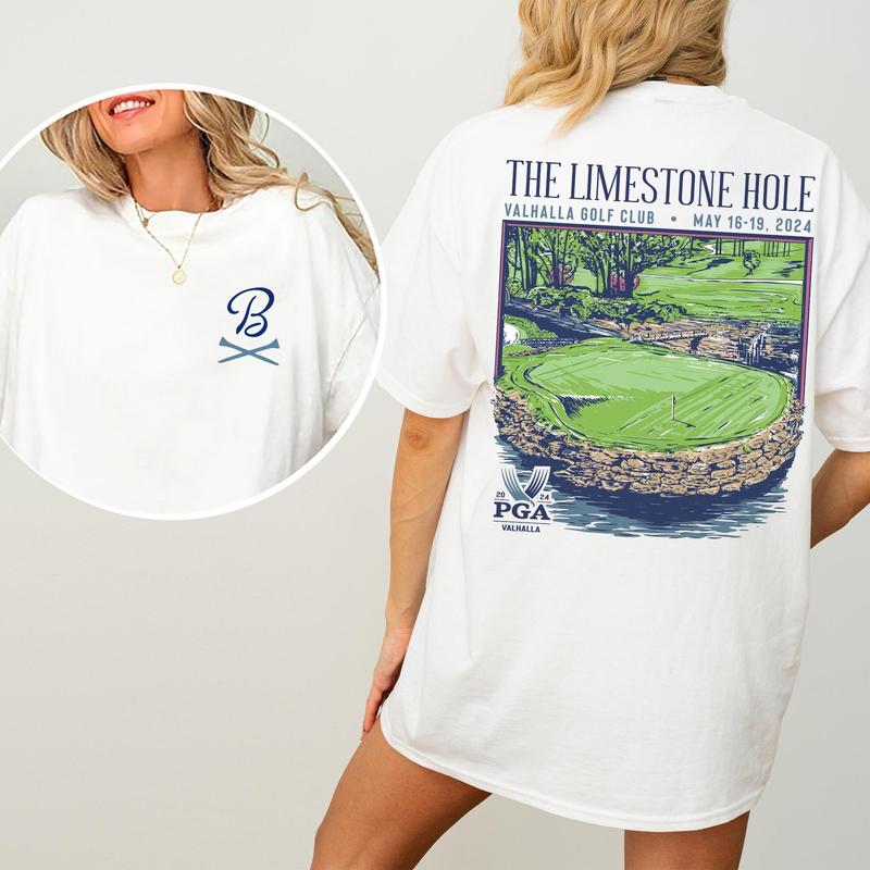 Vintage PGA Championship Barstool Golf Shirt 2-Sided, The Limestone Hole Tshirt, Retro Golfing Graphic Printed Tee, Golf Shirt For Men, Soft Cotton Fa