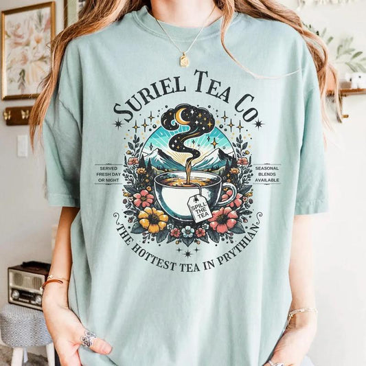 Suriel Tea Co ACOTAR Velaris Shirt, Bookish SJM Tea Unisex Gift, A Court Of Thorns and Roses Cotton Top, Book Lover Shirt Enthusiast