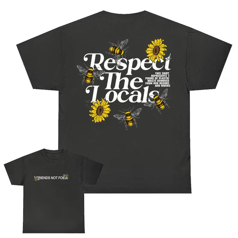 Respect Your Local Bees Graphic Tee in a Can T-shirt, Full Color, Unisex T-Shirt