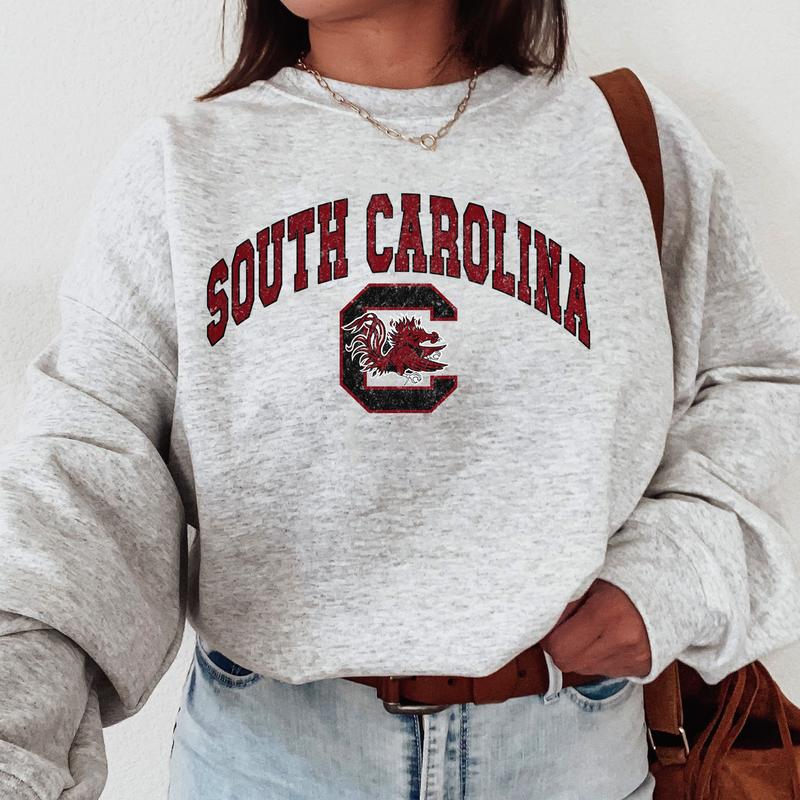 South Carolina Gamecocks Vintage Football NCAA Trendy Sweatshirt, University of South Carolina Unisex Football NCAA Shirt, Gift For Men, Gift For Girls, Crewneck, Cotton, Sweaters, Pullover
