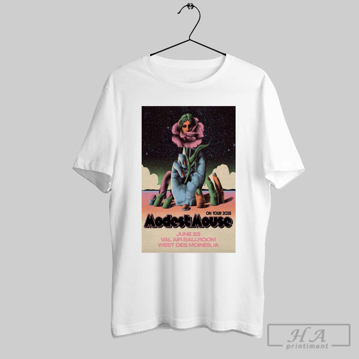 Poster Modest Mouse On Tour 2025 Val Air Ballroom In West Des Moines Ia June 23 2025 T Shirt
