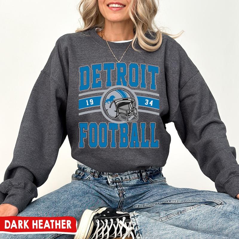 Vintage Detroit Football Crewneck Sweatshirt, Detroit Sweatshirt, Retro Detroit Football Sweatshirt, Detroit Fan Gift