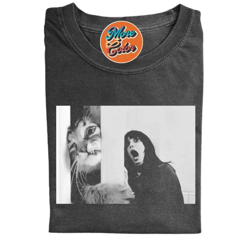 Funny Shining Cat Shirt, Cotton Unisex T-shirt, Crew Neck, Size S- 4xl, Menswear Top, Womenswear Top Underwear Streetwear