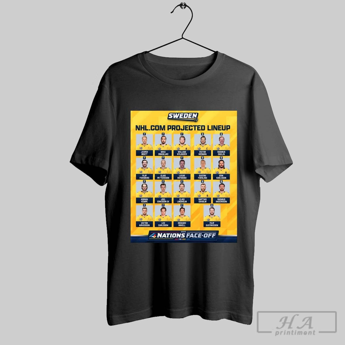 Swedes 2025 4 Nations Face Off Projected Lineup T Shirt
