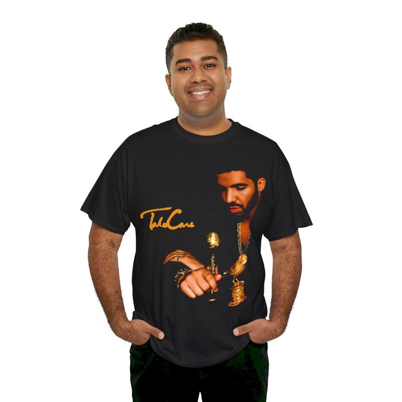 Drake Vintage Hip Hop Rap Shirt Streetwear Music Inspired Shirt For Take Care Fan Casual Classic Cotton Menswear Retro T-Shirt Top Comfy Graphic Smoot