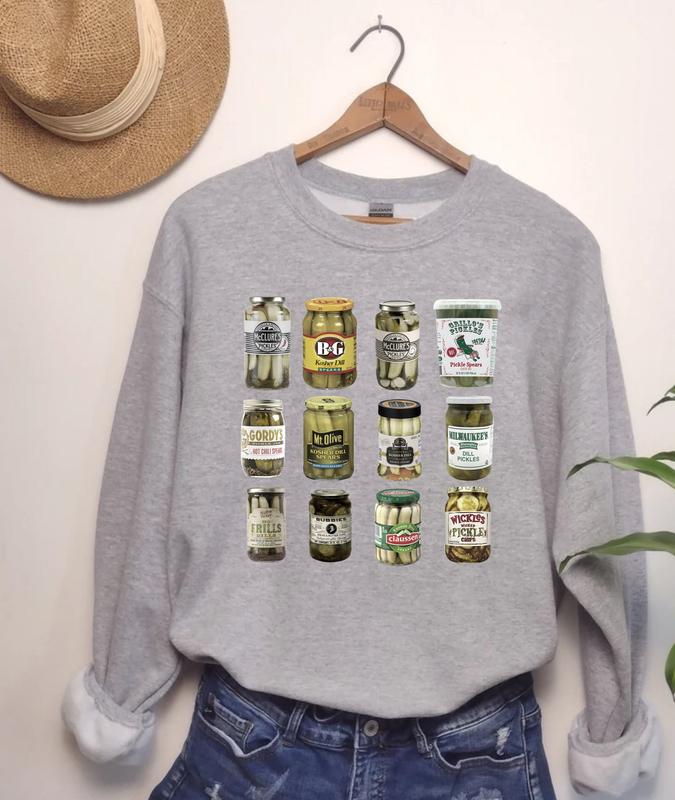 Vintage Canned Pickles Unisex Crewneck Sweatshirt, Canned Pickles Fan Gift Comfort Fabric