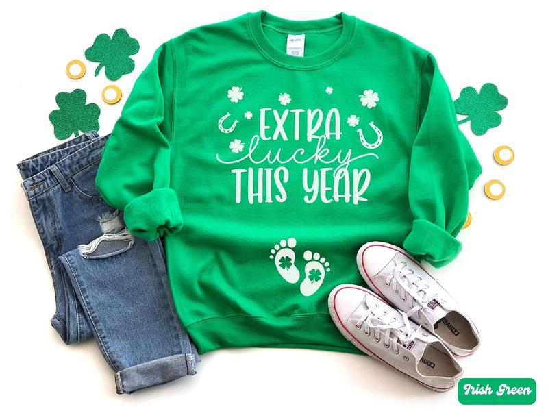 St Patricks Day Pregnancy Announcement Sweatshirt, St. Patrick's Day Baby Reveal Tee, Funny Pregnant Maternity Shirt, Lucky Mom To Be Gift