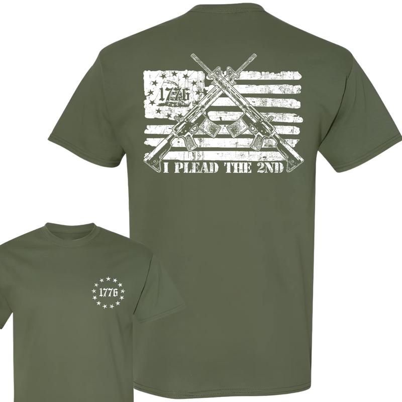 1776 I Plead The 2ND Flag USA Tee for Men and Women - Classic 100% Cotton Shirt - Top