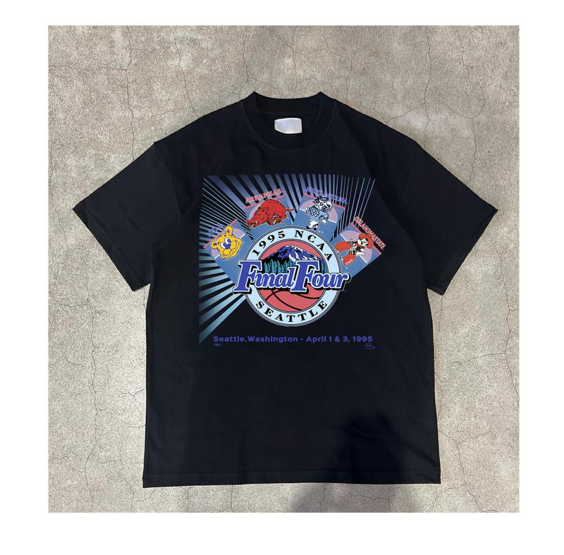 UANO Seattle 1995 NCAA Final Four T-Shirt Cotton Short-sleeve Retro Streetwear Tshirt Menswear Top Graphic Casual