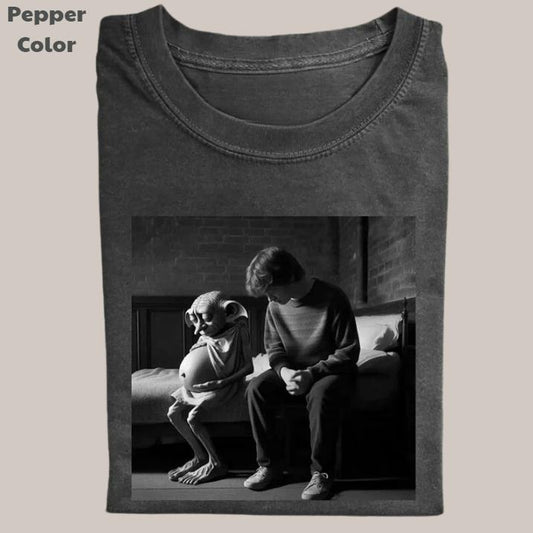 Harry Potter Vintage Tee, Ron Gave Dobby T-Shirt, Meme Cringe Funny Dumb Shirts, Unisex Movie Shirt Menswear Womenswear Streetwear