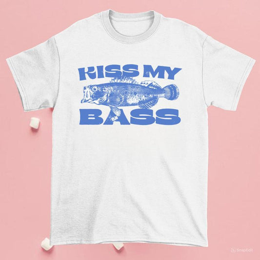Kiss My Bass Vintage Style Fishing T-Shirt, Retro Fisher T Shirt, Fisher Gear, Fisher Graphic Shirt