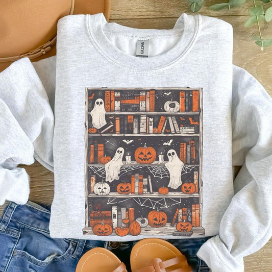 Horror Book Lover SWEATSHIRT - Ash Grey