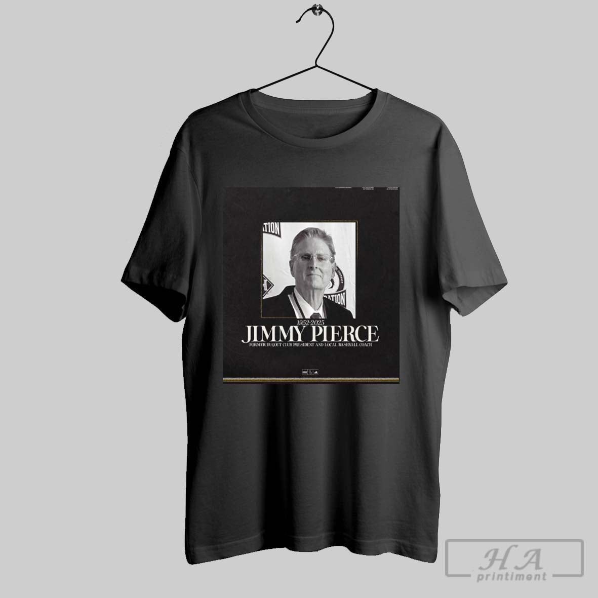 Southern Miss Baseball Rip Jimmy Pierce Former Dugout Club President And Local Baseball Coach 1952 2025 Poster T Shirt