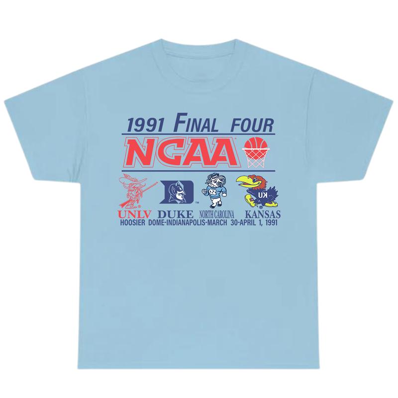 Duke Univ Unc Kansas 1991 Final Four NCAA T-Shirt, Full Color T-Shirt, Unisex T-Shirt, For Men, For Women billabongshirts