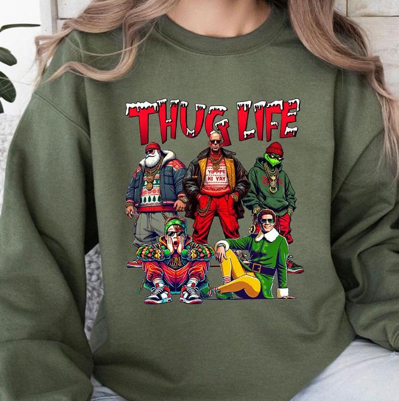 THUGLIFE Christmas Shirt, Christmas Movies Shirt, Xmas Graphic Tee