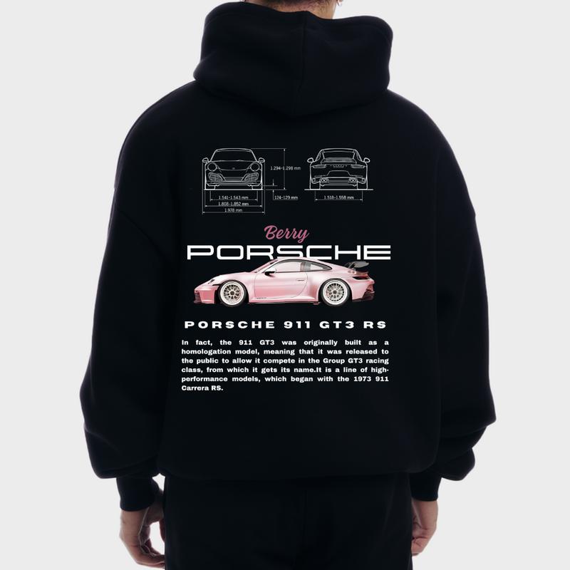 Porsche 911 GT3 RS-Pink Berry Hoodie, Unisex, Menswear, Street Racing Shirt, Car Hoodie, Boyfriend Gift