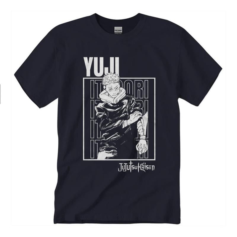 Yuji Itadori Jujutsu Kaisen T-Shirt Vintage Streetwear Anime Fans T-Shirt Unisex Classic Collar