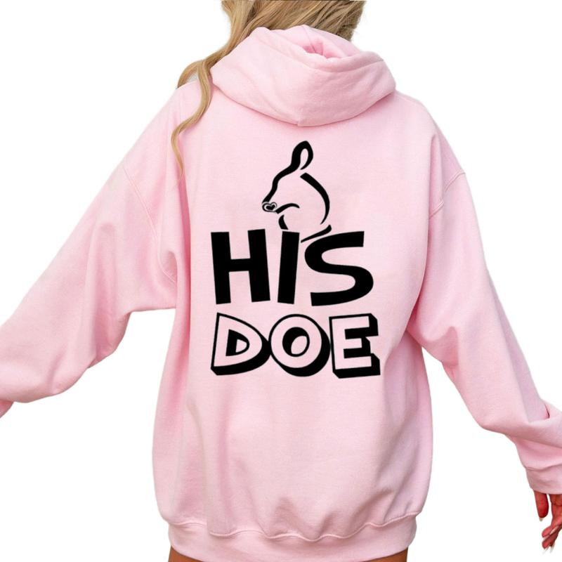 Her Buck & His Doe Couples Matching Valentine's Christmas Hoodie, Gift for Him, Gift for Her, Hunting Season Hoodie Unisex Classic Cotton