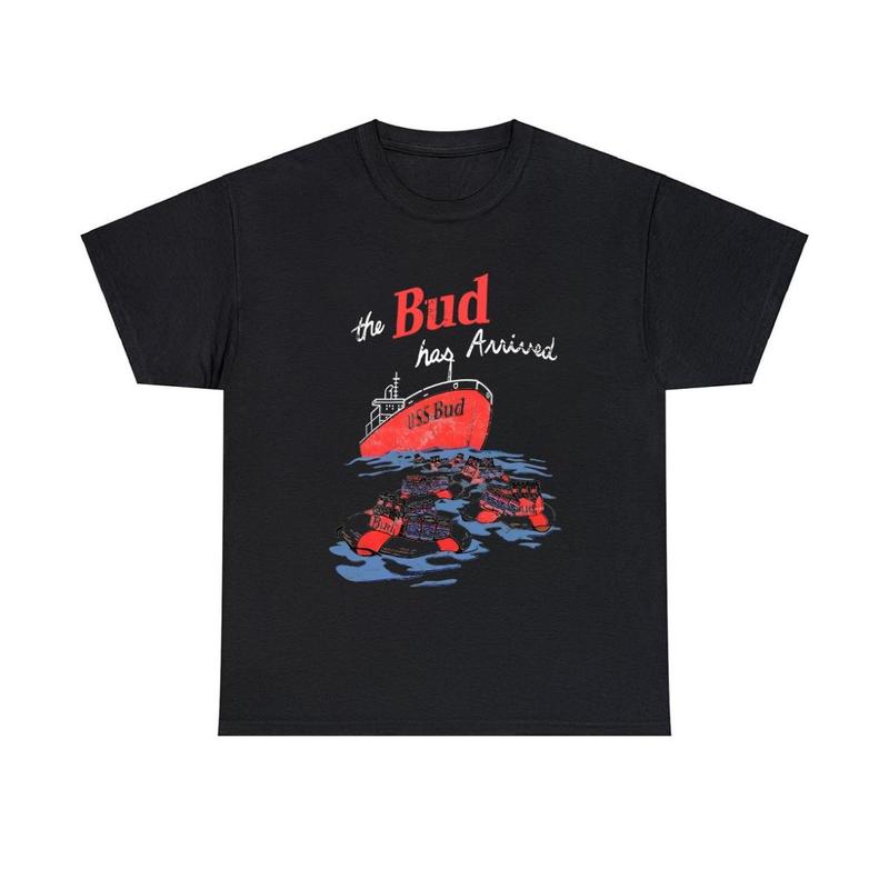 Budweiser 90s Ship T Shirt Shirt, Chic Comfort, Graphic Designs Menswear Top