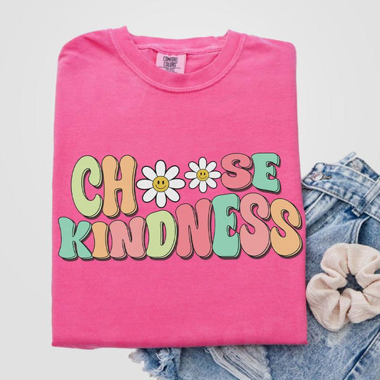 Cute Teacher Shirt, Choose Kindness Shirt, Be Kind Teacher Shirt, Comfort Be Kind Shirt, Back to School Shirt, Elementary School Teacher Shirt, FlowerChoose Kindness Tee, Motivational Shirt for Women, Oversized Graphic Tee, Women Top