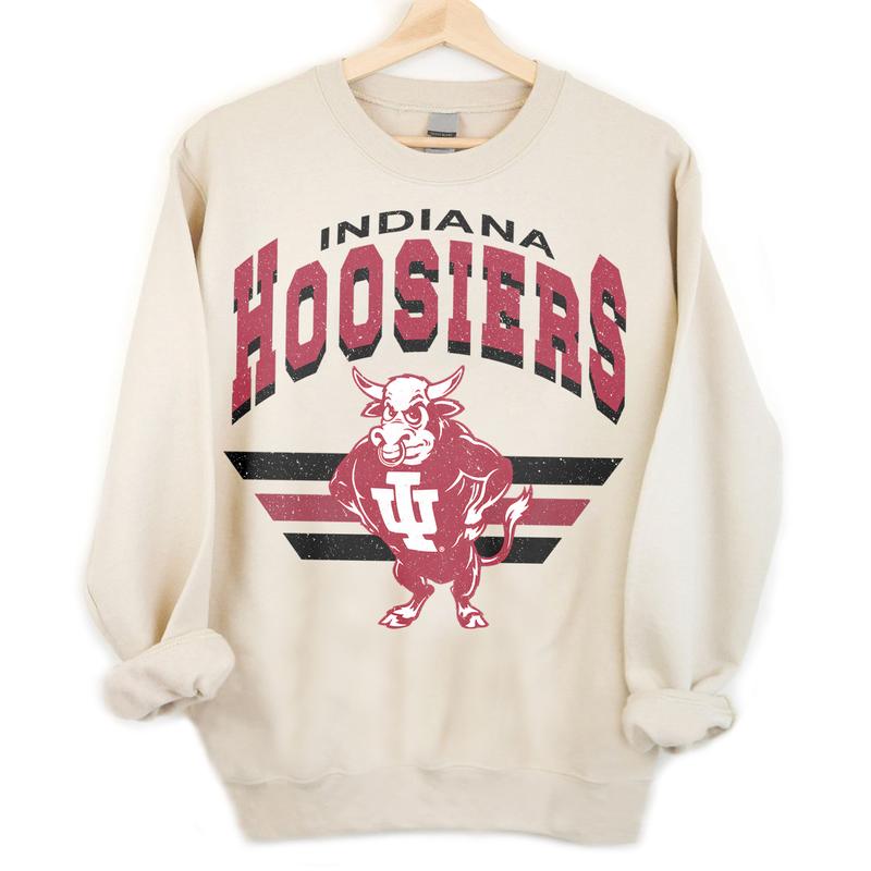 16. Indiana Hoosiers Vintage NCAA Sweatshirt, Indiana University Sports Gear Shirt, Classic Unisex College Fan Gift