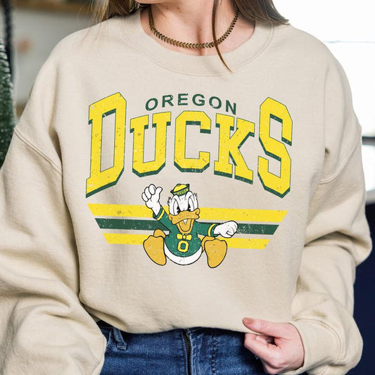 45. Oregon Ducks NCAA Vintage Sweatshirt, Classic Football Team Apparel, Sports Gift for Enthusiasts